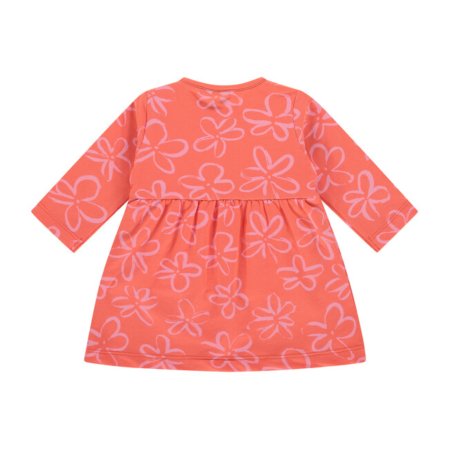 Dress, Coral Print with Flowers