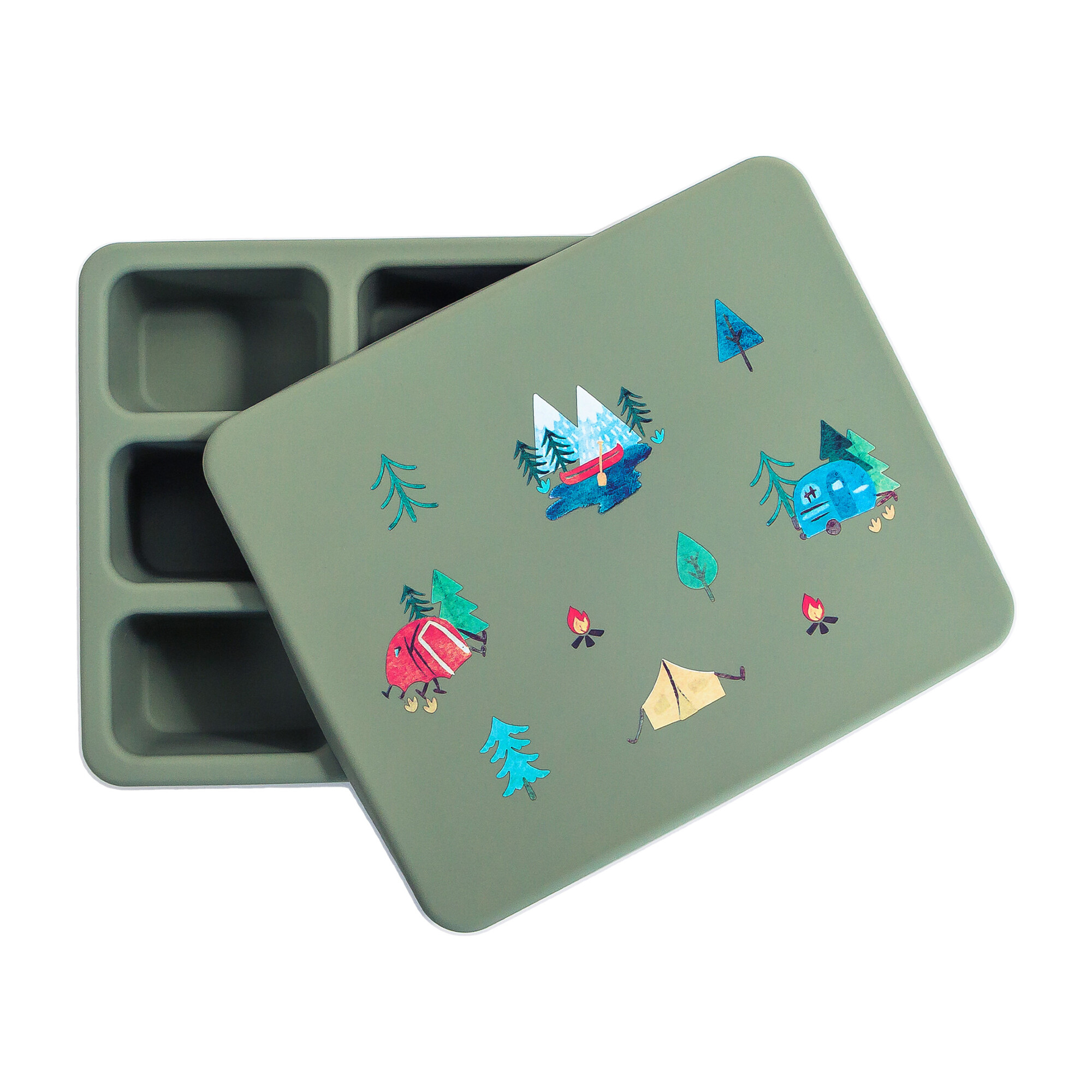 Austin Baby Collection Silicone Foldable Placemat - Camper Sage Green
