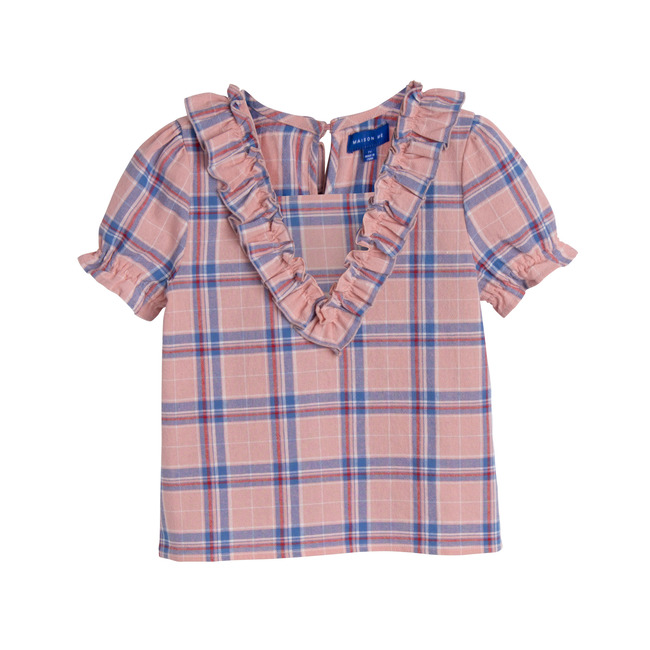 Nikita Top, Pink Plaid - Shirts - 1