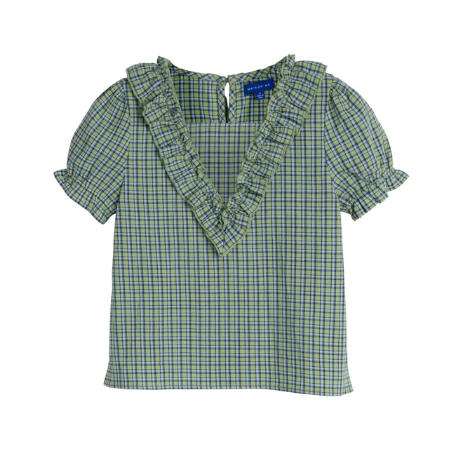 Nikita Top, Green Check - Shirts - 1