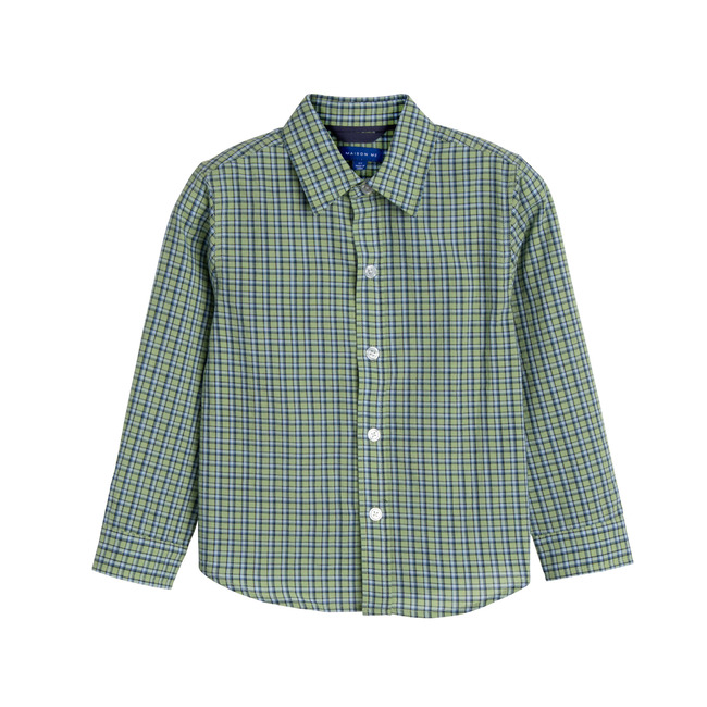 Max Button Down, Green Check - Shirts - 1