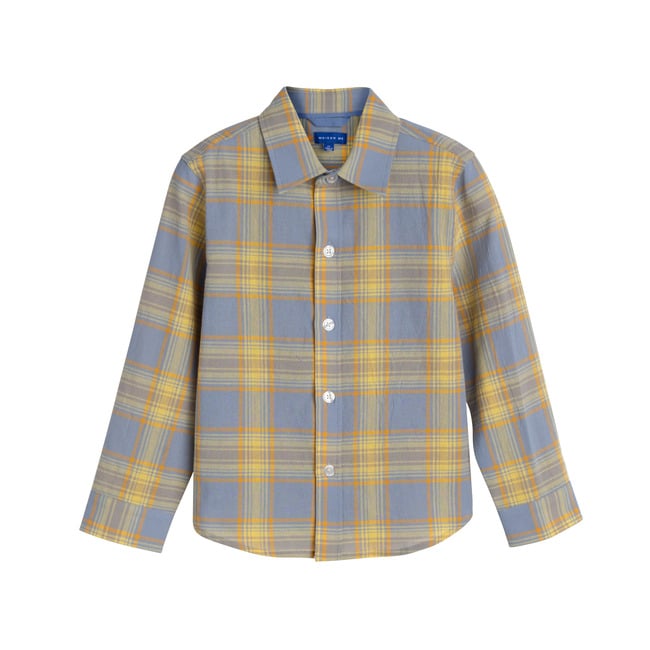 Max Button Down, Blue Yellow Check - Shirts - 1