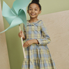 Clementine Tiered Dress, Blue Yellow Check - Dresses - 2