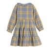 Clementine Tiered Dress, Blue Yellow Check - Dresses - 3
