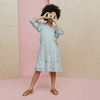 Heidi Tiered Dress, Blue Brushstroke Flowers - Dresses - 2