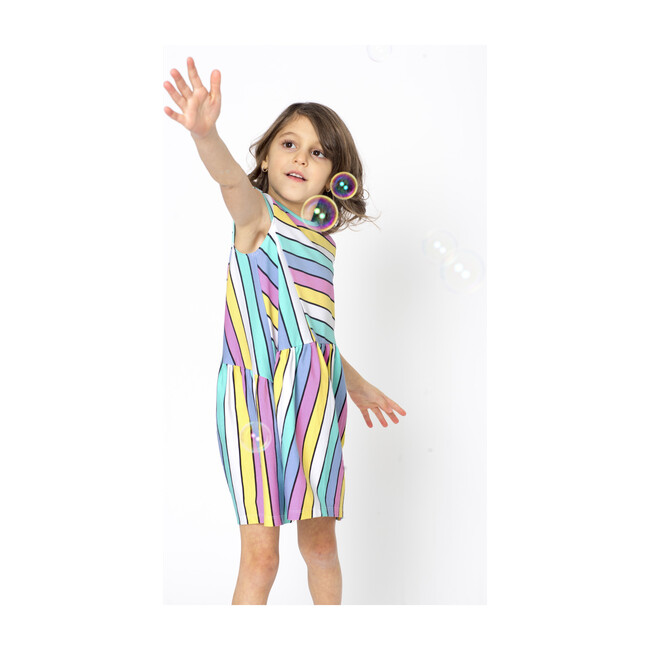 Kai Asymmetrical Dress, Pastel Stripes - Dresses - 2
