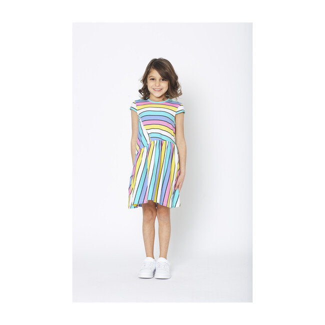 Kai Asymmetrical Dress, Pastel Stripes - Dresses - 3