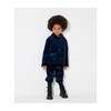 Organic Cotton Velvet Jacket, Navy Blue - Jackets - 3