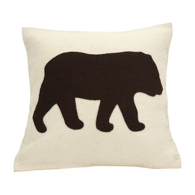 Bear Silhouette Pillow, Cream