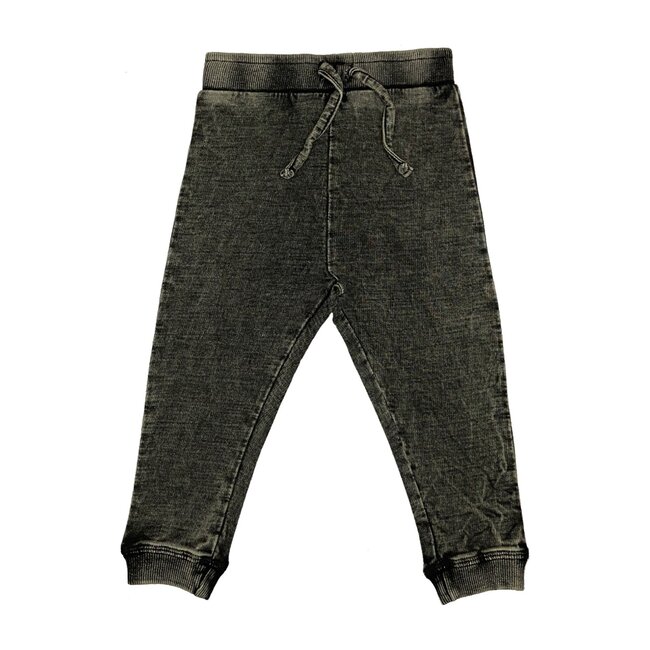 Distressed Denim Knit Pant, Black
