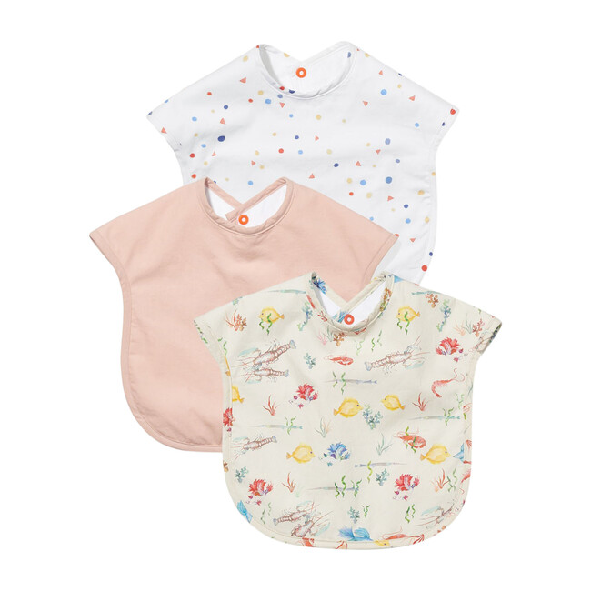 Waterproof Bib 3 Pack, Pink Fish Kiss