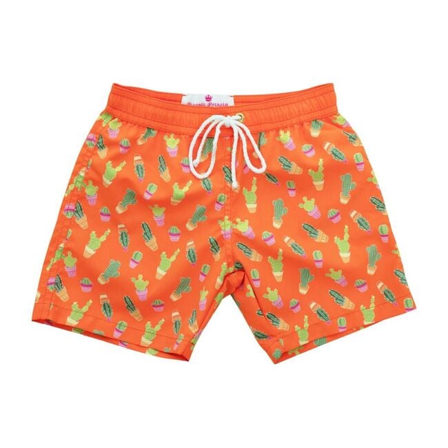 Mason Swim Short, Orange with Cactus
