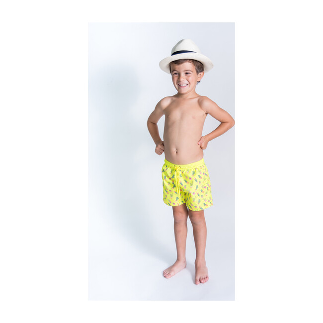Mason Swim Short, Yellow with Cactus