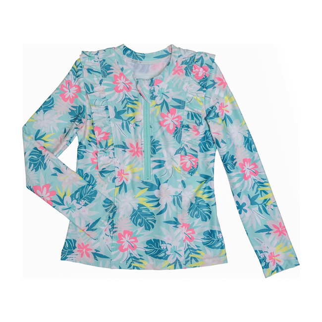Chloe Long Sleeve Rashguard Top, Island Hibiscus