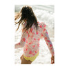 Chloe Long Sleeve Rashguard Top, Pink Plumeria - Rash Guards - 3