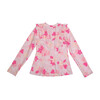 Chloe Long Sleeve Rashguard Top, Pink Plumeria - Rash Guards - 4