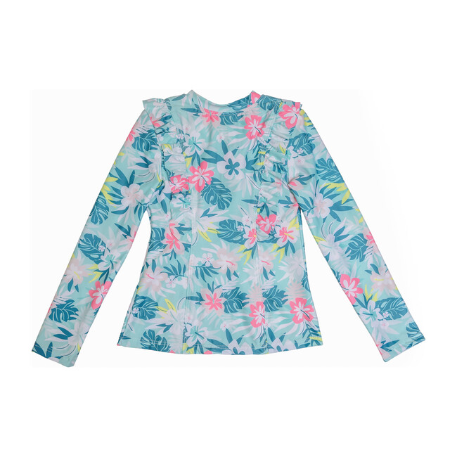 Chloe Long Sleeve Rashguard Top, Island Hibiscus