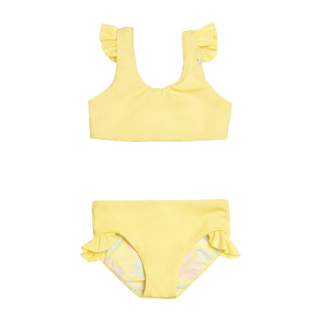 Ava Reversible Two Piece, Lemon Squeeze + Sunny Monstera