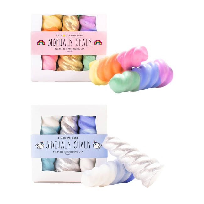 Unicorn & Narwhal Horns Sidewalk Chalk Set - Arts & Crafts - 1