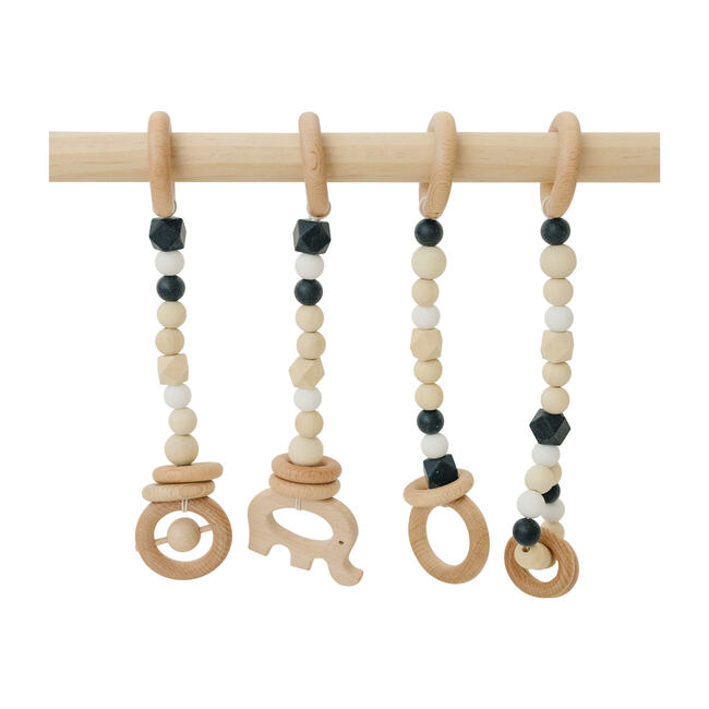 Natural Wood Gym with Black Toys