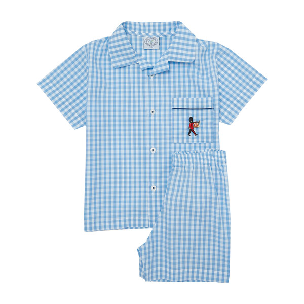 Alfred Pajamas, Pale Blue Gingham Kids Boy Clothing Sleepwear