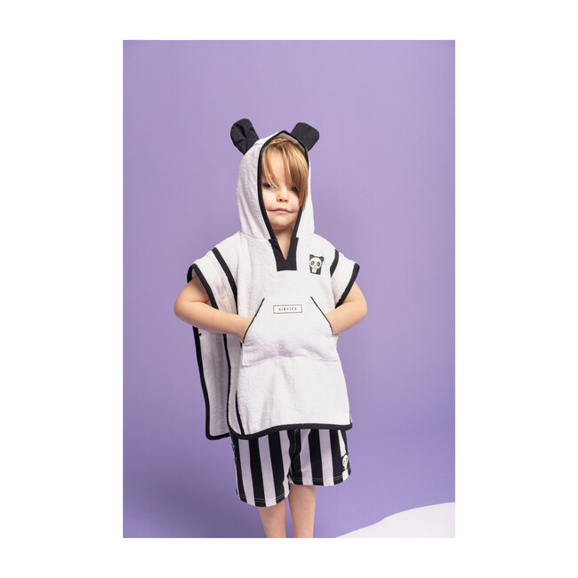 Kid's Patch Poncho Towel,White