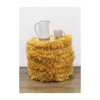 Fringed Woven Stool, Mustard - Ottomans - 2