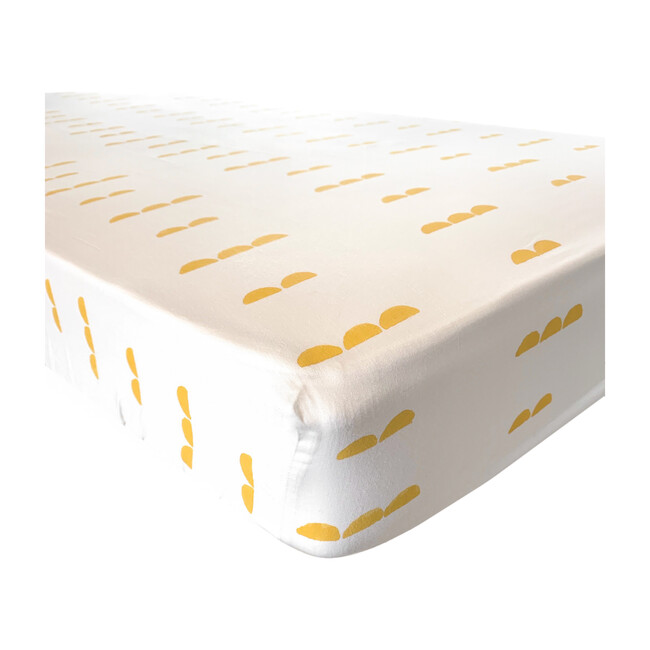 Organic Abacus Crib Sheet, Mustard Gold - Crib Sheets - 1