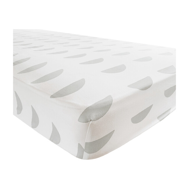 Organic Half Moon Crib Sheet, Light Gray - Crib Sheets - 1