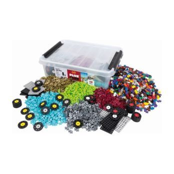 2600 piece Educational Tub with 10 Baseplates and 40 Wheels - STEM Toys - 1