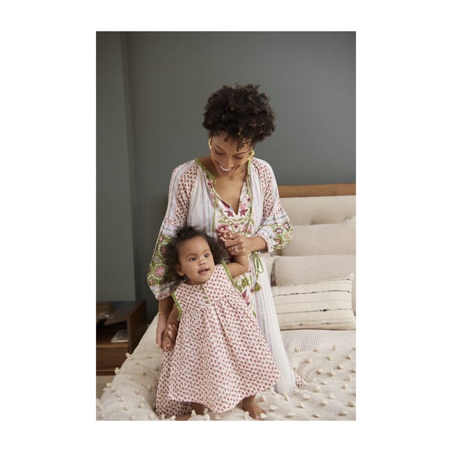 *Exclusive* Mer Dress, Hat and Bloomer Set, Pink & Green