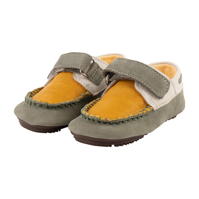 Mustard & Green Strap Boat Shoe