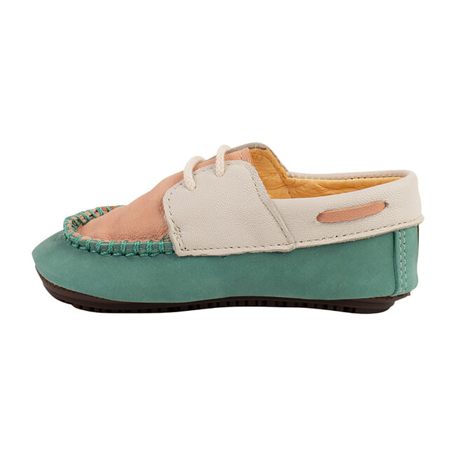 Aqua & Peach Boat Shoe