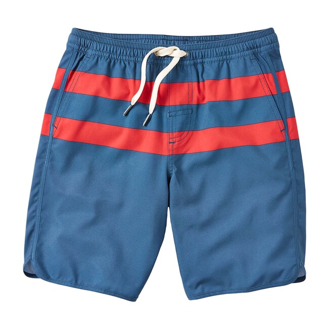 Kid's Anchor Swim Trunk, Red Stripe