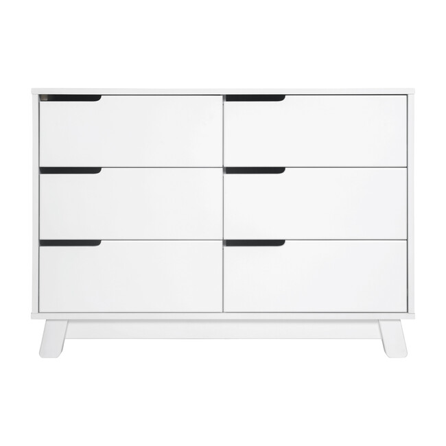 Hudson 6Drawer Assembled Double Dresser, White Babyletto Dressers & Changing Tables