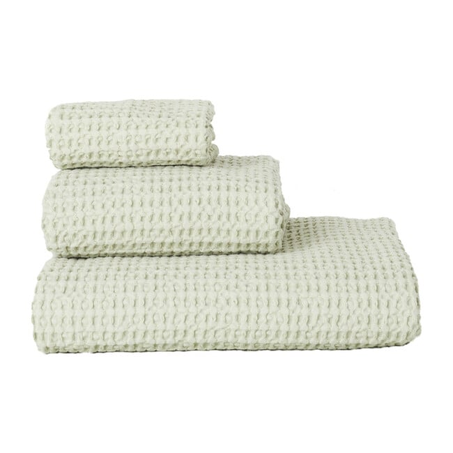 Set of 2 Simple Waffle Washcloths, Sage