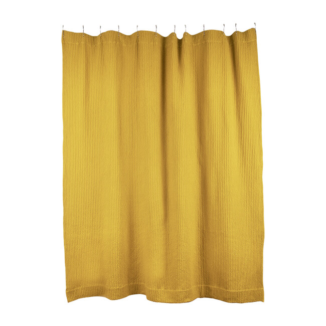 Simple Waffle Shower Curtain, Mustard