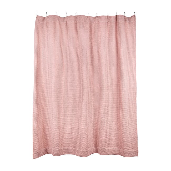 Simple Waffle Shower Curtain, Blush
