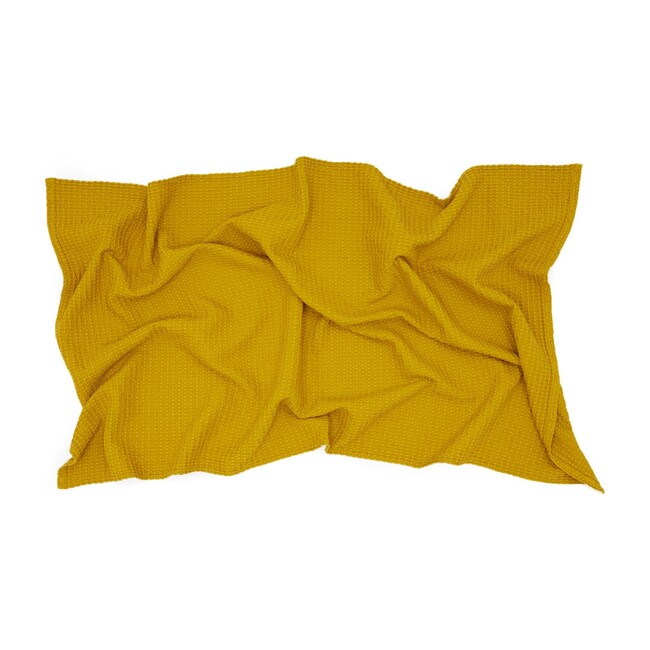 Simple Waffle Bath Towel, Mustard