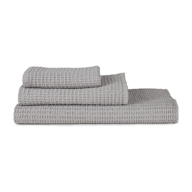 Simple Waffle Hand Towel, Light Grey - Towels - 1