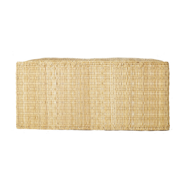 Woven Reed & Wood Bench, Natural
