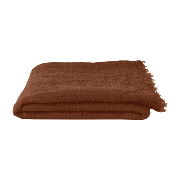 Simple Linen Throw, Terracotta - Hawkins New York Decorative Pillows & Throws | Maisonette