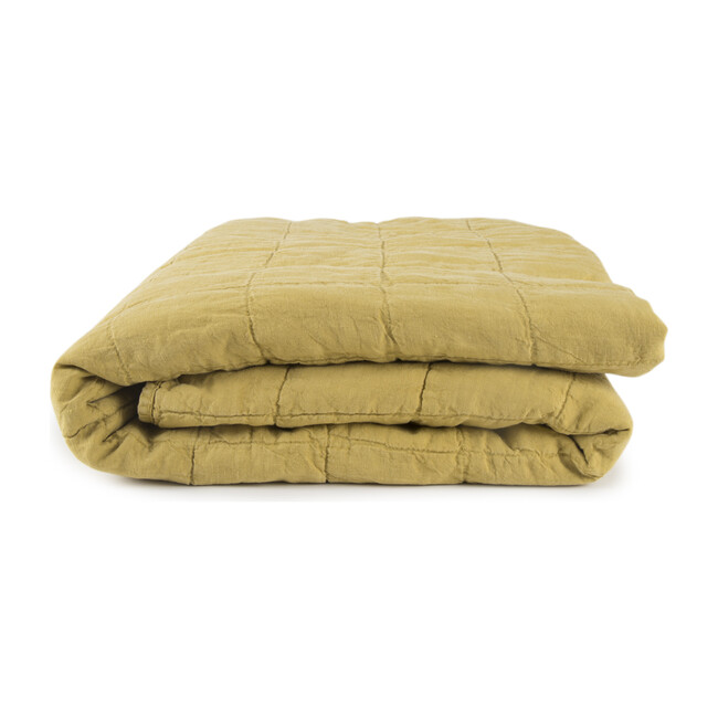 Simple Linen Quilt, Mustard - Quilts - 1