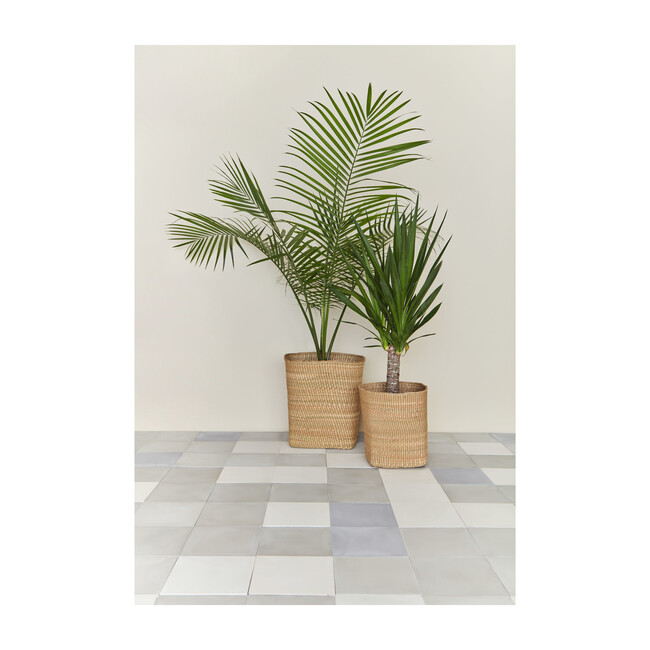 Woven Grass Tall Basket, Natural