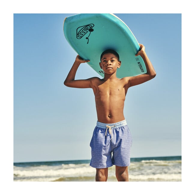 Kid's Bayberry Swim Trunk, Blue Waves