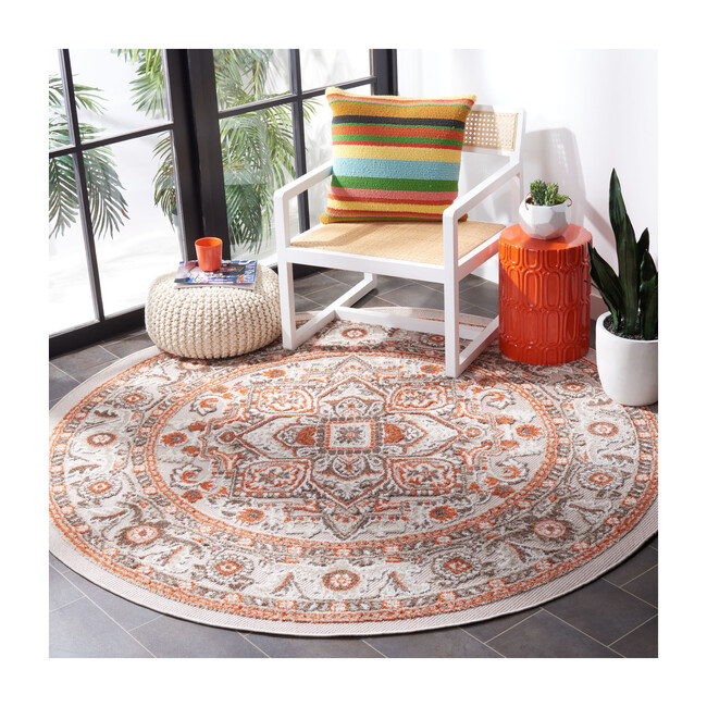 Cabana Claire Indoor/Outdoor Rug, Orange/Grey
