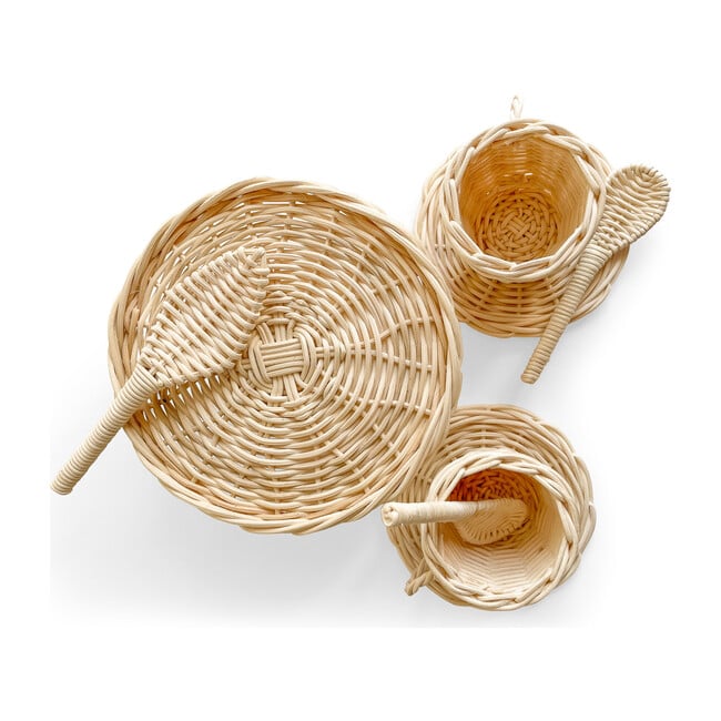 Rattan Tea and Cake Party Set, Natural