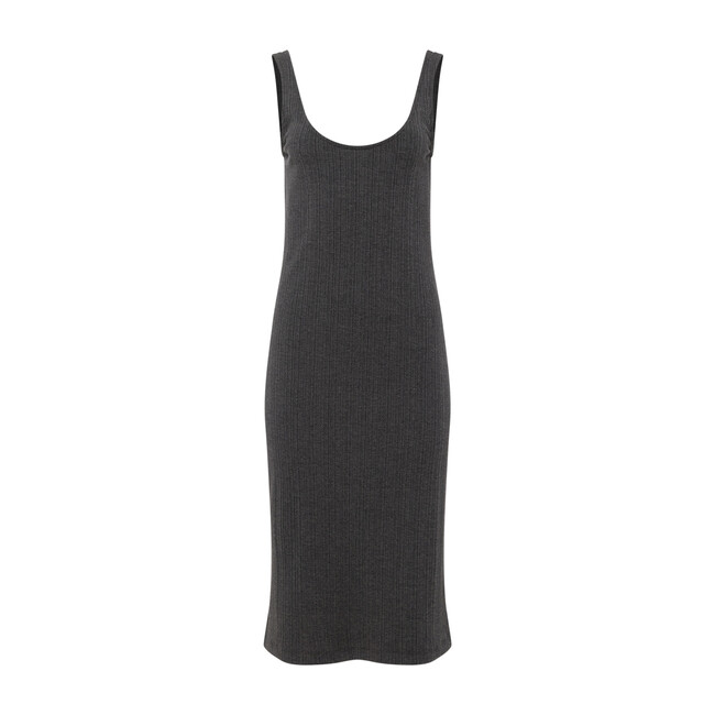 Women's Ribbed Knit Tank Dress, Charcoal