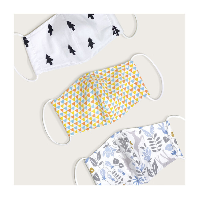 Kids Organic Cotton Face Mask, Triangles