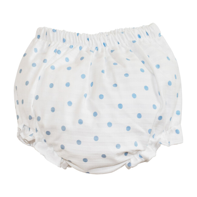 Polka Dot Bloomers, White & Blue